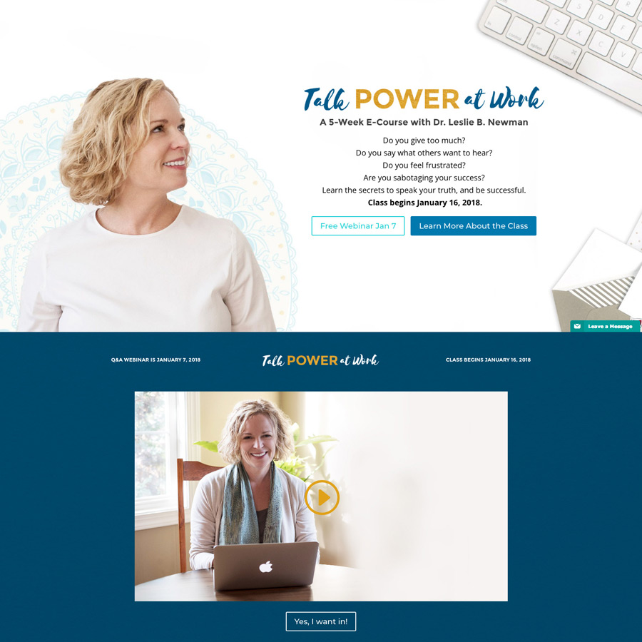 Talk Power at Work landing page screenshot