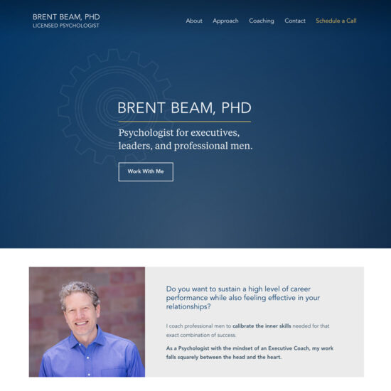 Brent Beam, PhD website screenshot