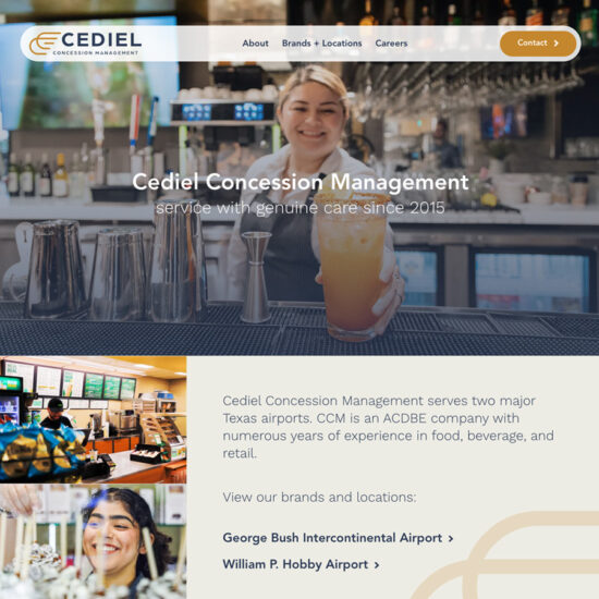 Cediel Concession Management website homepage screenshot